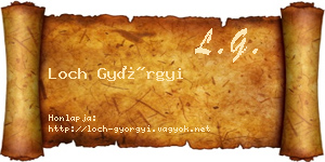 Loch Györgyi névjegykártya