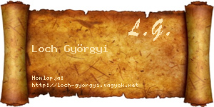 Loch Györgyi névjegykártya